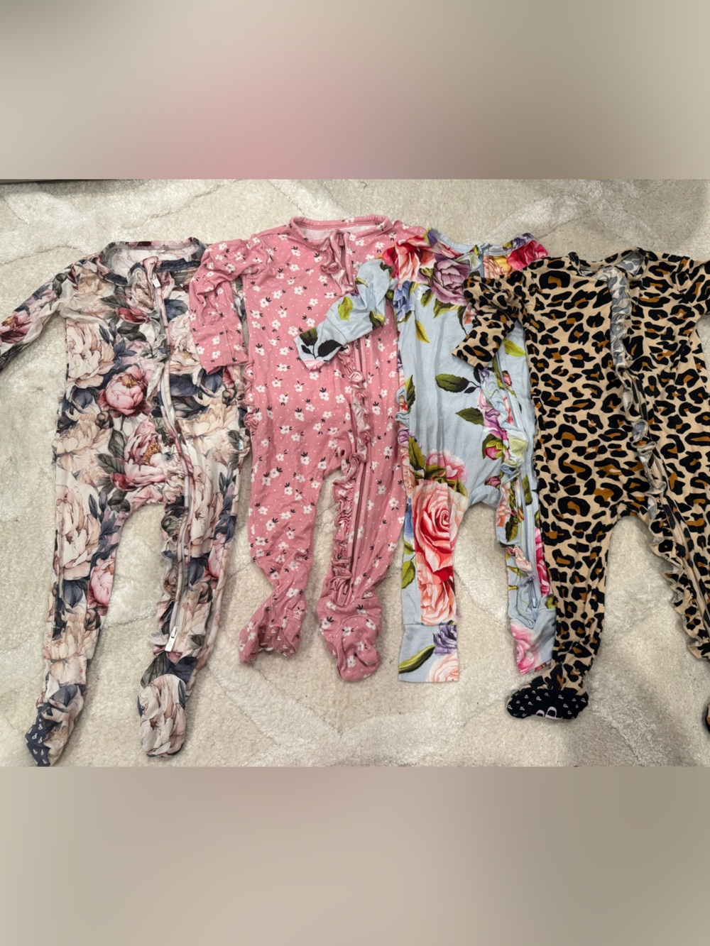 🌸 Posh Peanut Pajama Bundle – 4 Piece Set | 3–6M 🌸